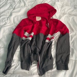 Red and Grey Windbreaker